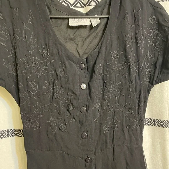 Pier 1 Black Maxi Dress with Button Detail - Picture 5 of 16